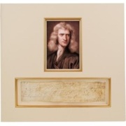 Recognizance bond signed by Isaac Newton when he was Warden of the Royal Mint in 1699, relating to the criminal case against counterfeiter William Chaloner, est. $24,000-$28,000