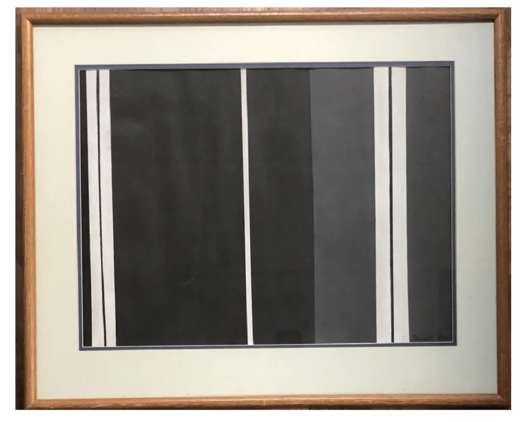 This Barnett Newman gouache on paper attained $4,600 plus the buyer’s premium in November 2018 at Auction Kings Gallery. Image courtesy of Auction Kings Gallery and LiveAuctioneers.
