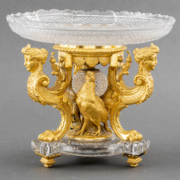 French gilt bronze and cut glass tazza, est. $3,000-$5,000