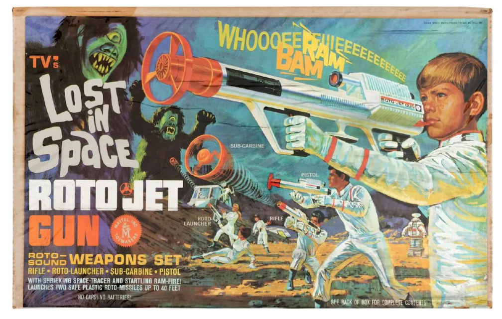 A Roto Jet Gun Roto-Sound Weapons set from Lost in Space made $5,888 plus the buyer’s premium in November 2017 at Hake’s Auctions. Image courtesy of Hake’s Auctions and LiveAuctioneers.