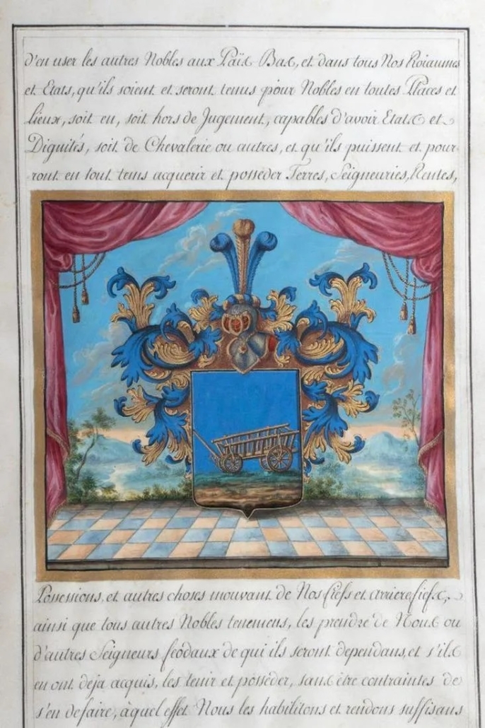 French patent of nobility from the 18th century, est. $300-$400
