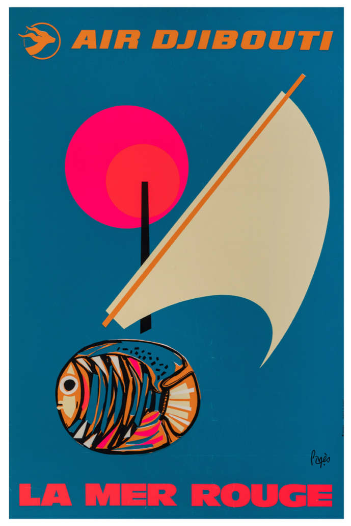 Circa-1960s Air Djibouti / La Mer Rouge poster, $1,920