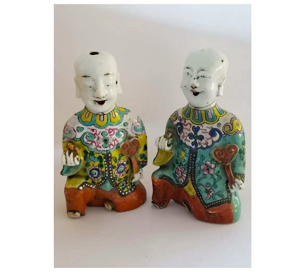 Pair of 18th-century Qianlong era famille rose porcelain figurines, est. $174,000-$209,000