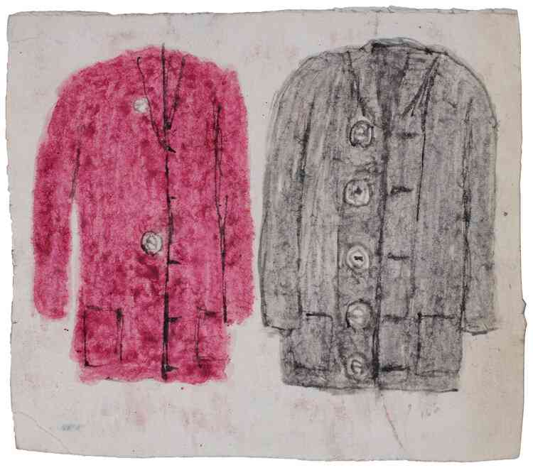 James Castle, double-sided drawing of coats, est. $5,000-$8,000