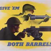 American 1941 World War II poster by Jean Carlu, titled Give ‘Em Both Barrels, est. $400-$600
