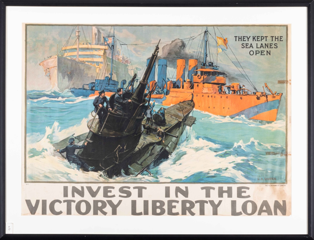 American World War I poster titled Invest In the Liberty Loan, by Leon Alaric (L.A.) Shafer, est. $500-$800