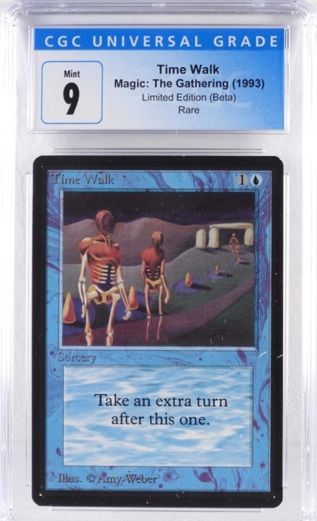 Magic: The Gathering Beta Time Walk trading card, graded CGC 9 Mint, est. $7,000-$10,000