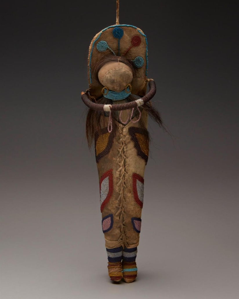 Umatilla Indian hide doll and cradleboard, est. $2,000-$3,000