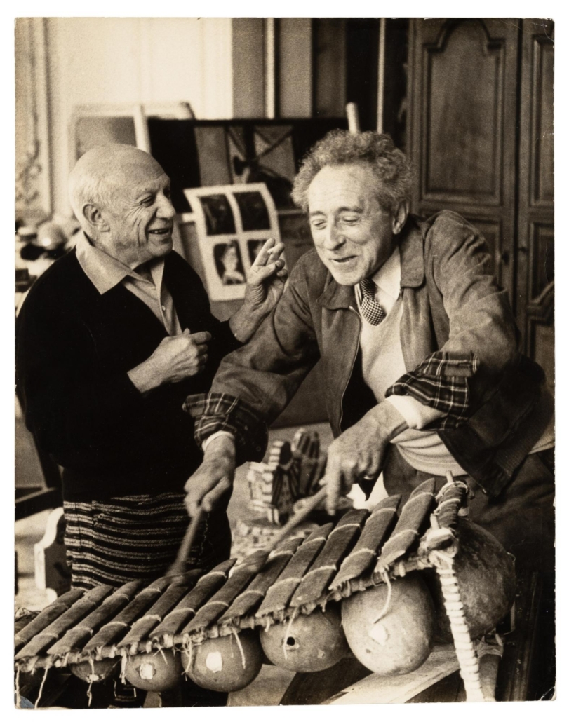 Original gelatin silver print of Pablo Picasso and Jean Cocteau, $4,062