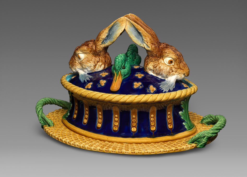 Game pie tureen or dish, Minton Ceramics Manufactory. Majolica, 1876. Courtesy the Walters Art Museum, photo credit Bruce White