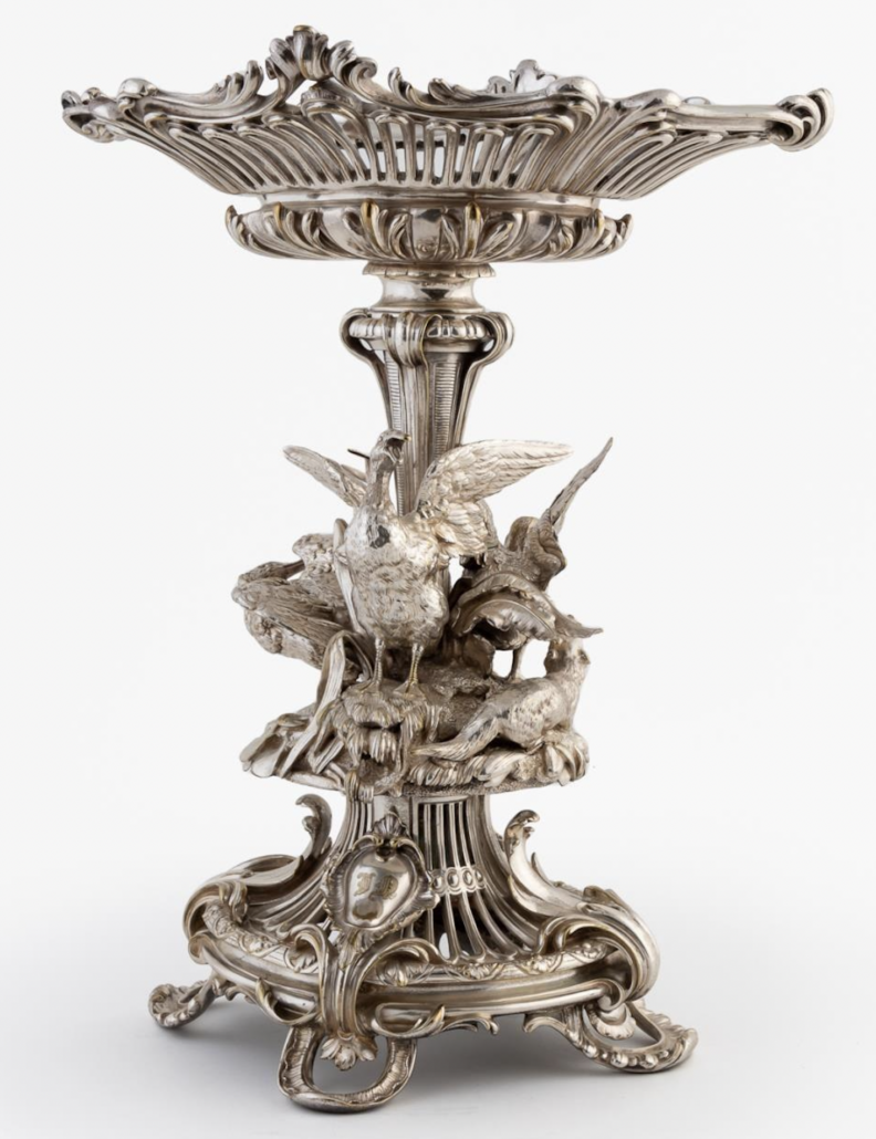 Christofle silver-plated bronze figural centerpiece, est. $2,000-$4,000