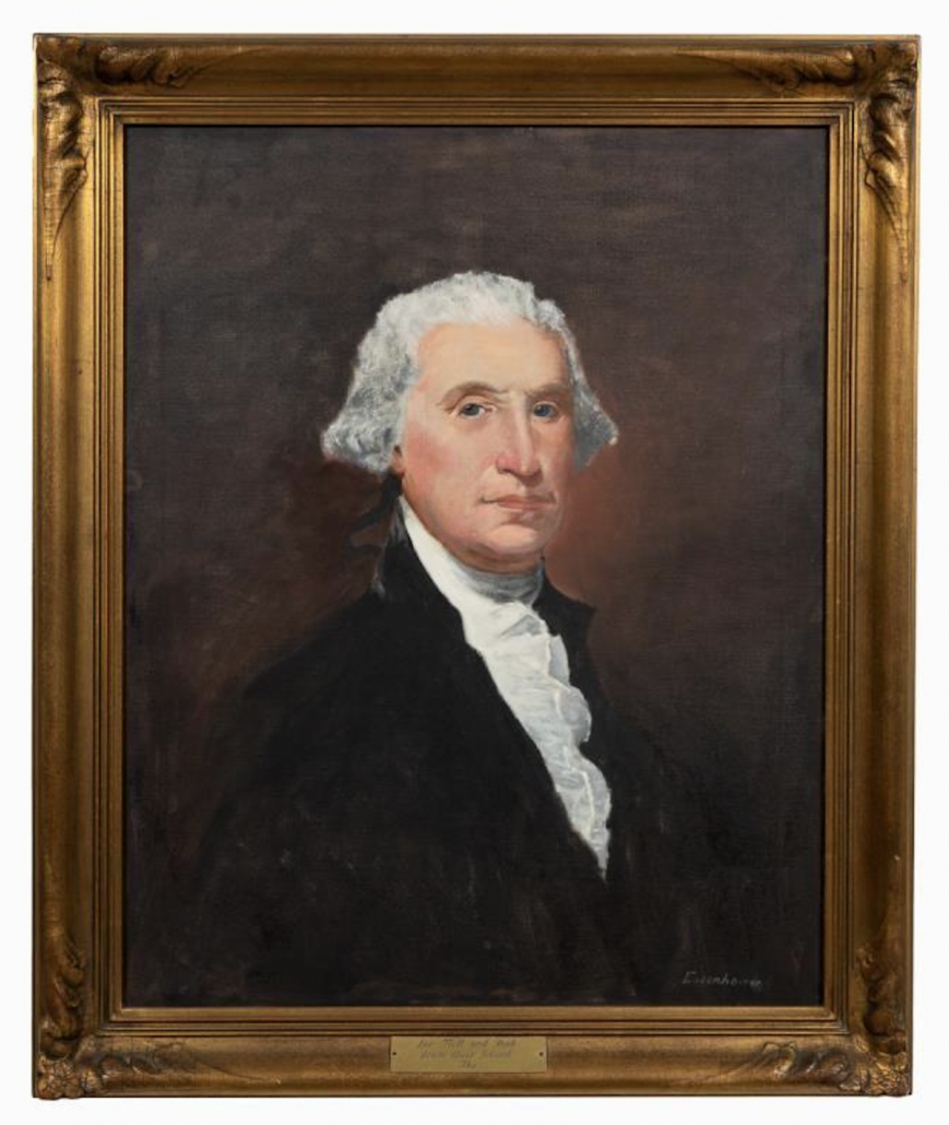Former President Dwight D. Eisenhower’s ‘Portrait of George Washington,’ after Gilbert Stuart, est. $10,000-$20,000