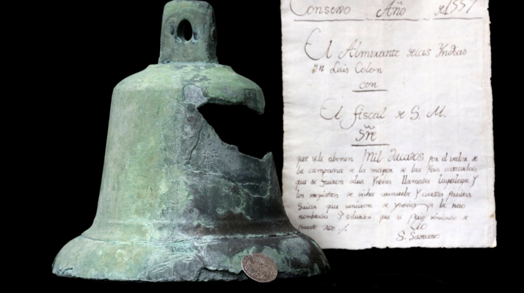 The naval bell that was once aboard the Santa Maria, one of the three ships Christopher Columbus sailed to the New World, will be auctioned on March 2. It is estimated at $2.5 million-$5 million. 
