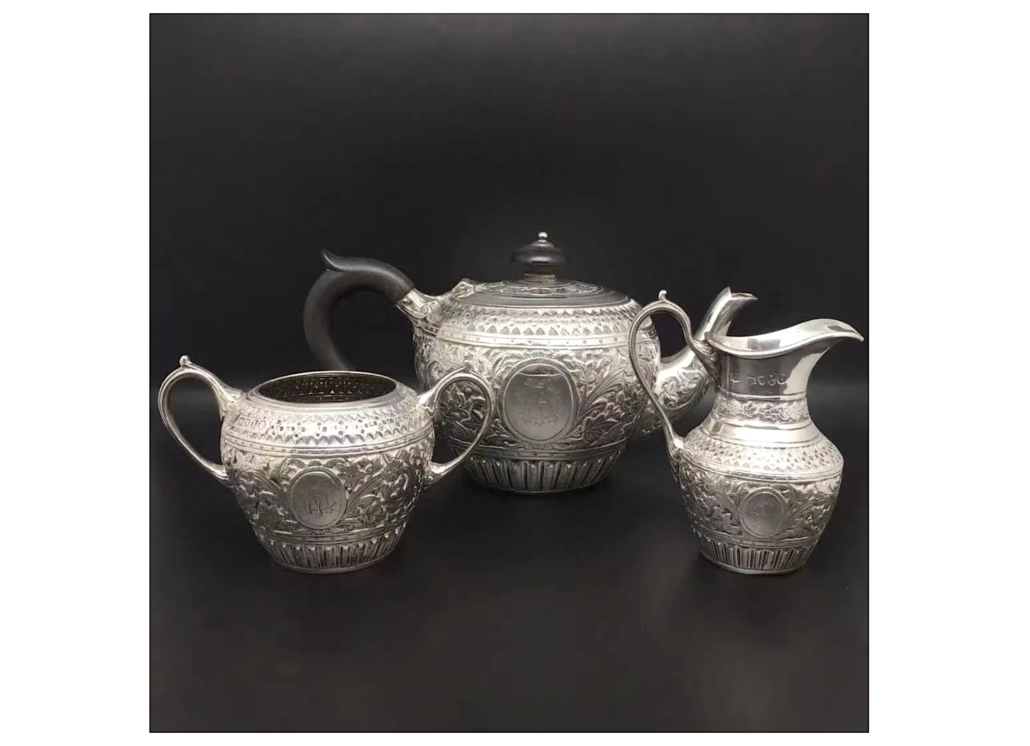 British sterling silver tea set, est. $3,500-$4,000