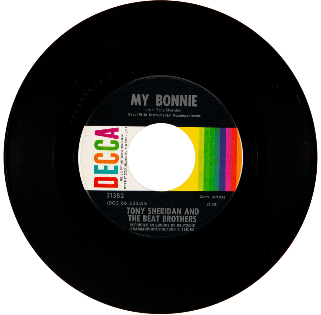 Seven-inch pressing of My Bonnie by Tony Sheridan and the Beat Brothers (aka The Beatles), est. $800-$1,200. Image courtesy of Heritage Auctions