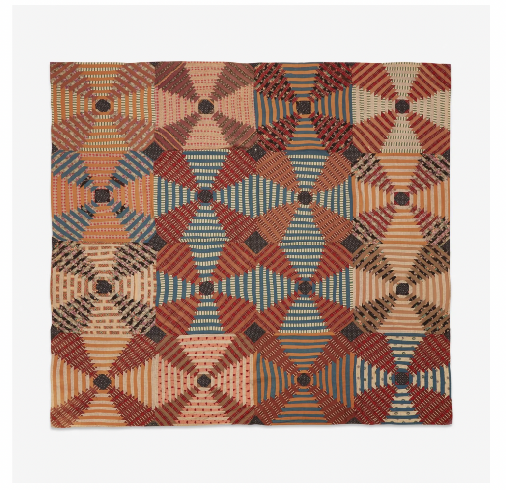 A late 19th-century quilt featuring a Windmill Blades pattern sold for $11,000 plus the buyer’s premium in September 2020. Image courtesy of Freeman’s and LiveAuctioneers.