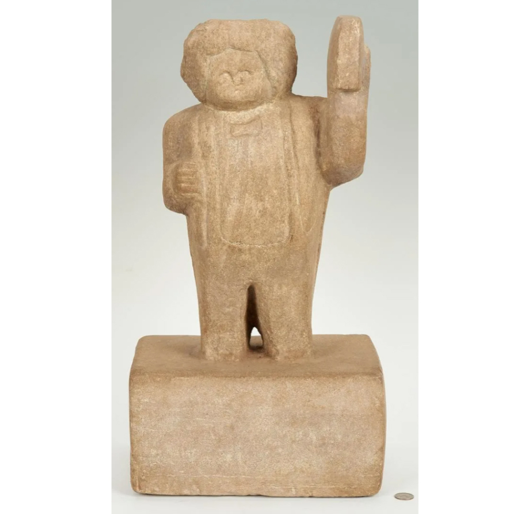 In keeping with its mission of promoting Southern art, Case Antiques has sold many sculptures by William Edmondson, including ‘The Preacher,’ which attained $450,000 plus the buyer’s premium in January 2020. Image courtesy of Case Antiques, Inc. Auctions & Appraisals and LiveAuctioneers.