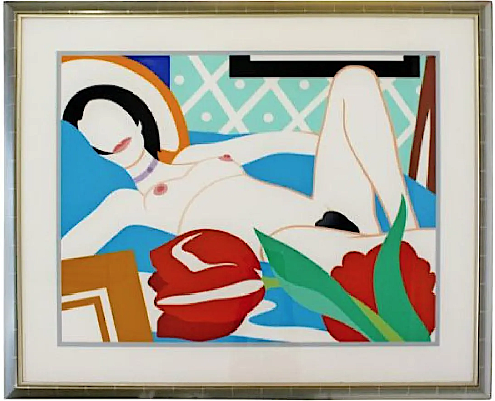 A circa-1989 lithograph of Tom Wesselmann’s ‘Monica with Tulips’ earned $10,000 plus the buyer’s premium in March 2019. Image courtesy of Le Shoppe Too and LiveAuctioneers.