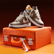 One of the 200 pairs of Louis Vuitton and Nike ‘Air Force 1’ sneakers designed by the late Virgil Abloh and offered at Sotheby’s New York on February 9. The sale totaled $25.3 million, well in excess of its collective $3 million high presale estimate. Image courtesy of Sotheby’s