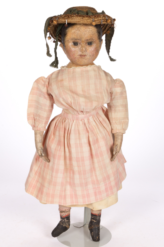 Izannah Walker folk art paint-decorated cloth doll, $14,580