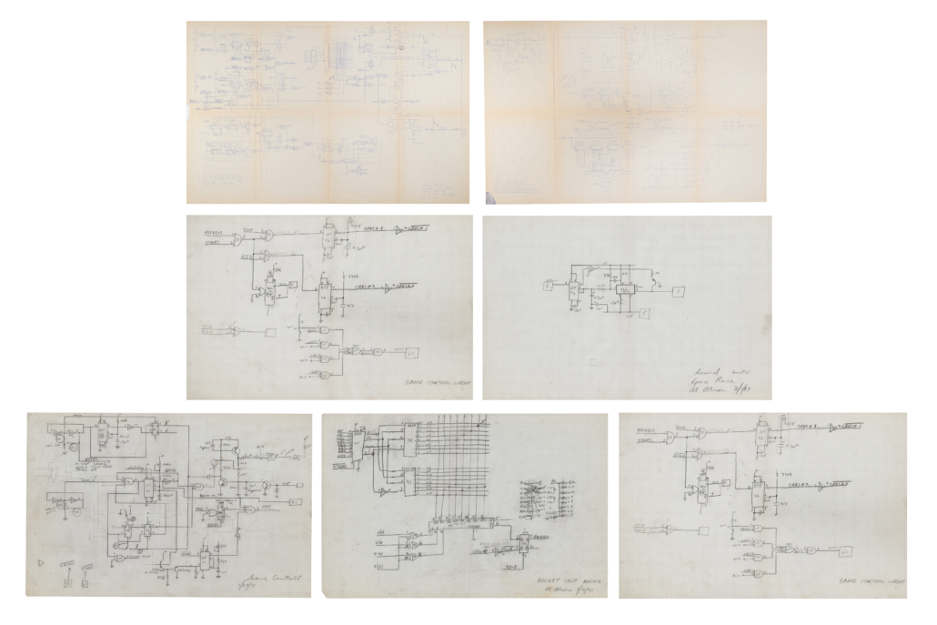 Allan Alcorn original Space Race hand-drawn schematics, $37,999