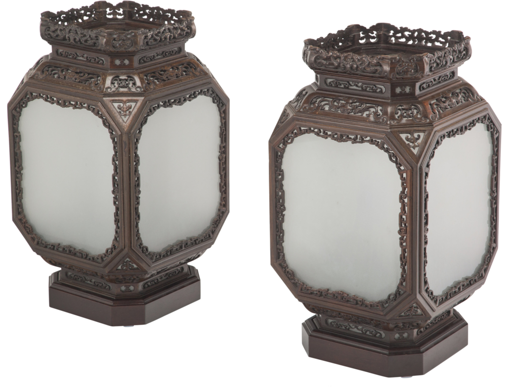 Pair of large Chinese imperial lanterns, est. $50,000-$70,000. Image courtesy of Heritage Auctions