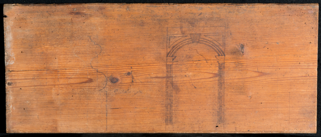 Etched Belle Farm board, Gloucester County, Va., ca.1775-1780, AF-VA22560.1.1. Courtesy of Colonial Williamsburg