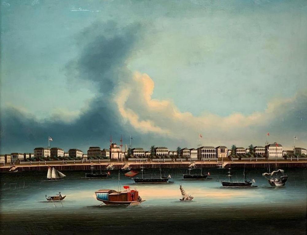 China Trade painting titled ‘The Bund at Shanghai,’ est. $3,000-$5,000
