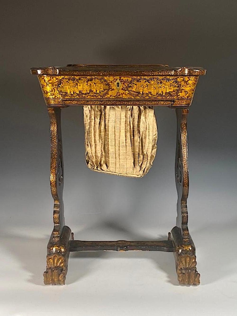 Chinese Export lacquer child's sewing stand, est. $1,500-$3,000
