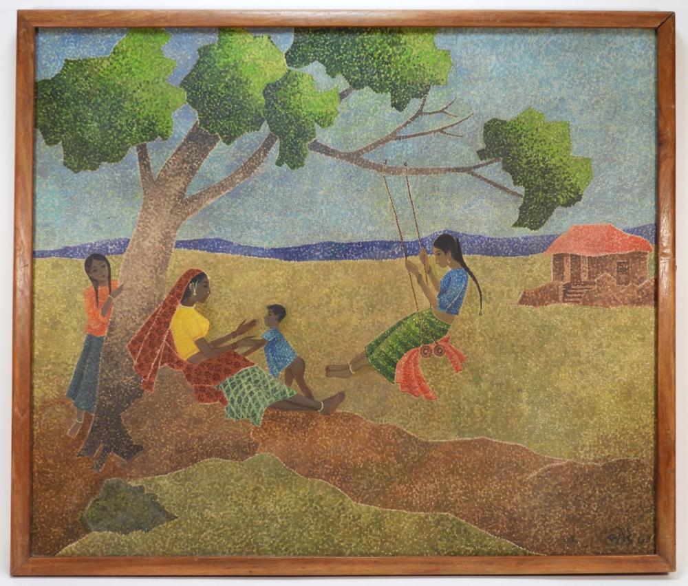 Genre painting by Narayan Shridhar Bendre, est. $40,000-$50,000