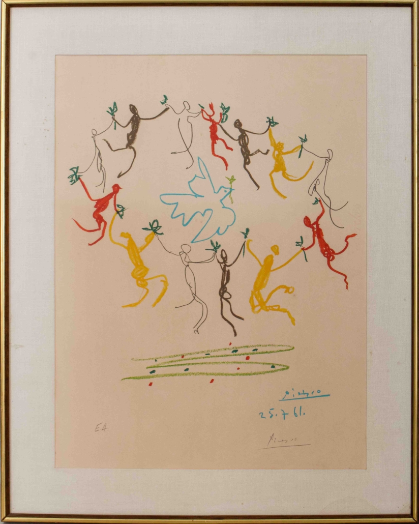Pablo Picasso lithograph, ‘La Ronde de la Jeunesse,’ est. $2,000-$4,000