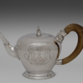 Joseph Richardson Sr., American (Philadelphia 1711-1784), the Hannah Emelen Logan teapot, c. 1745. American, silver and wood, 14cm (5 1/2in.), 539 g. Harvard Art Museums/Fogg Museum, the Pollack collection, gift of Daniel A. Pollack AB ’60 and Susan F. Pollack AB ’64, 2020.199