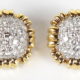 David Webb 18K yellow and white gold diamond earrings, $15,000