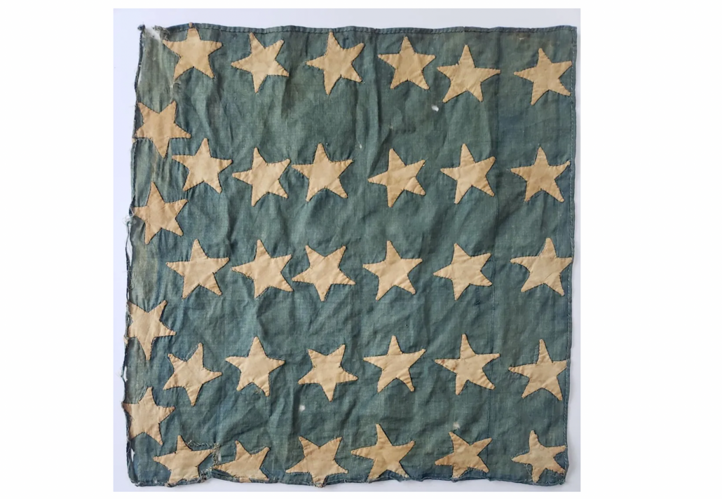 34-star canton of a Civil War-era flag or a union jack, est. $3,500-$4,000