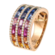 18K rose gold ring with multi-colored sapphires and diamonds, est. $2,605-$3,860