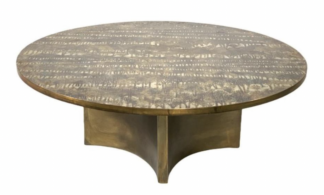 Bronze coffee table by Philip and Kelvin LaVerne, titled Eternal Forest, $27,060