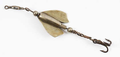 A circa-1820s original Kill Devil fishing lure, the only known surviving example, will be auctioned on March 25 in England. Described as the most important antique fishing lure to come to auction, it is estimated at £4,000-£6,000. Image courtesy of Mullock’s Specialist Auctioneers & Valuers