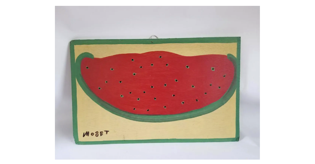 Signed Mose Tolliver painting on wood, est. $1,500-$2,000