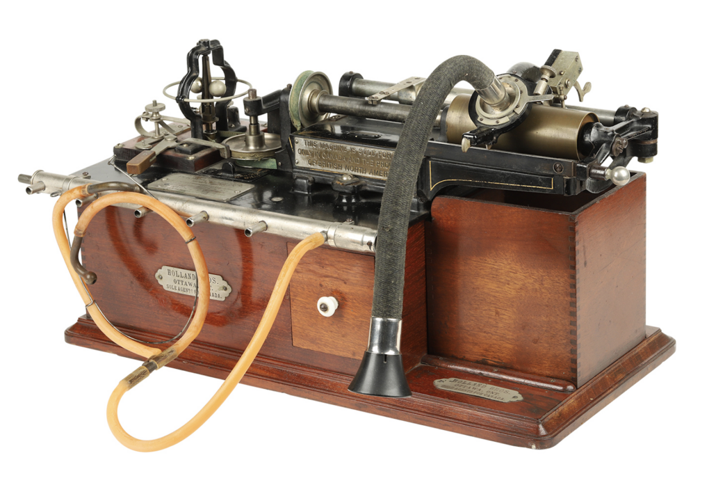 Circa-1890 battery-driven Edison Class M cylinder phonograph, CA$35,400
