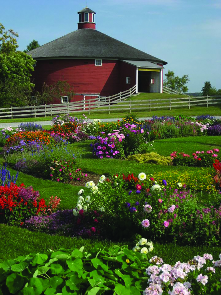 Shelburne Museum’s iconic Round Barn is one of 39 buildings on the museum’s 45-acre campus. Image courtesy of the Shelburne Museum