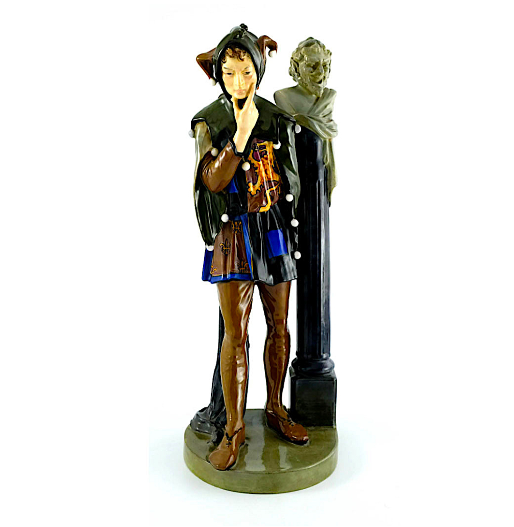 A Royal Doulton double jester figure by Charles Noke earned $9,168 plus the buyer’s premium in April 2021. Image courtesy of Kinghams Auctioneers and LiveAuctioneers.