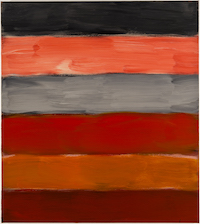 ‘Landline Pink,’ 2013, by Sean Scully. Oil on linen, 47 by 42in. Collection of the artist. Image courtesy of the artist. Photographer: Christoph Knoch. © Sean Scully.