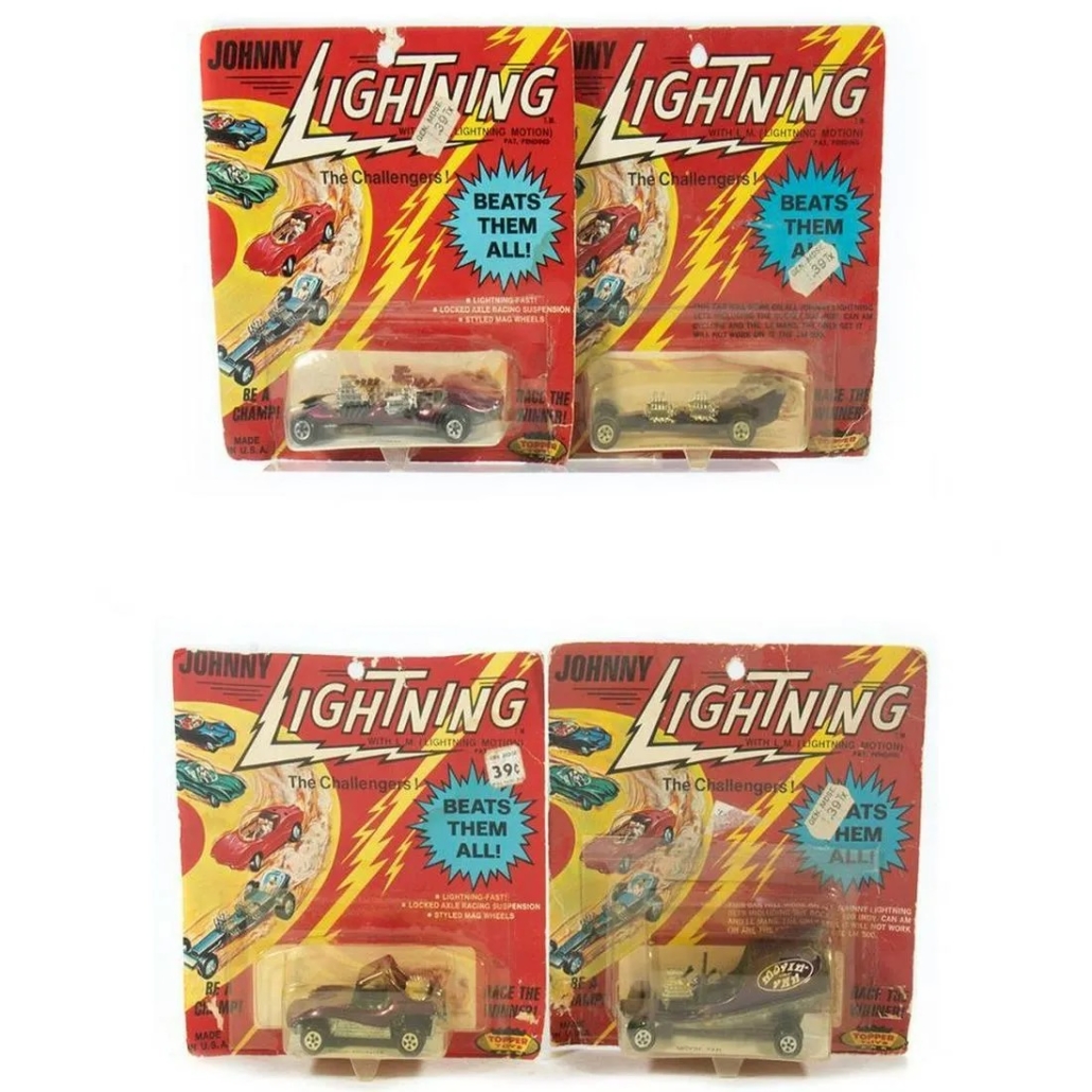 Original Johnny Lightning cars on topper cards, est. $20-$50