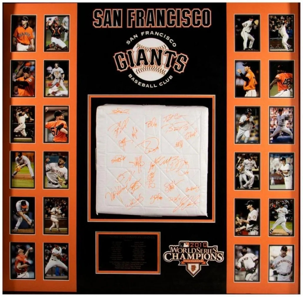 San Francisco Giants team-signed base from the 2010 World Series, est. $500-$700