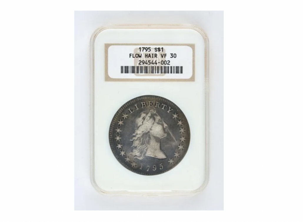 United States 1795 Flowing Hair dollar coin, NGC VF30, est. $6,000-$8,000