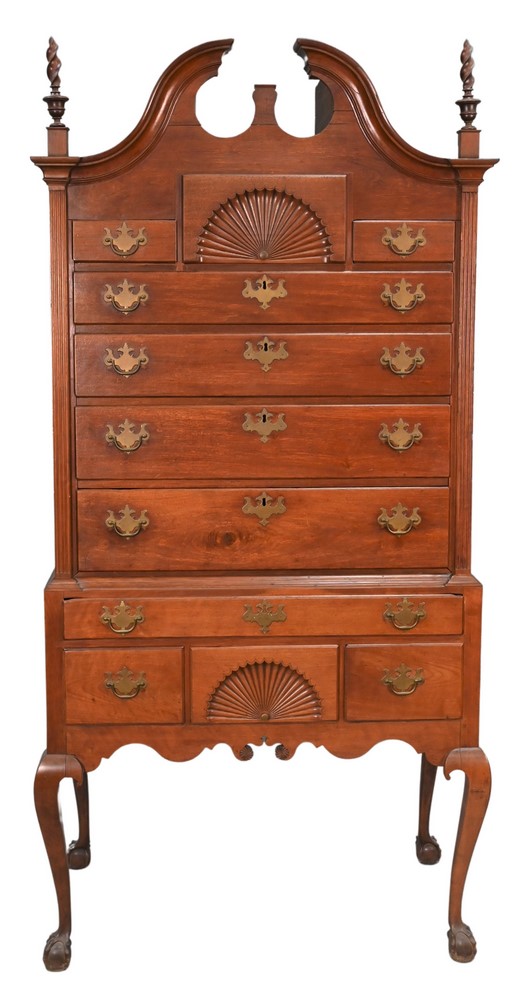 Two-part Chippendale mahogany highboy, est. $3,000-$5,000