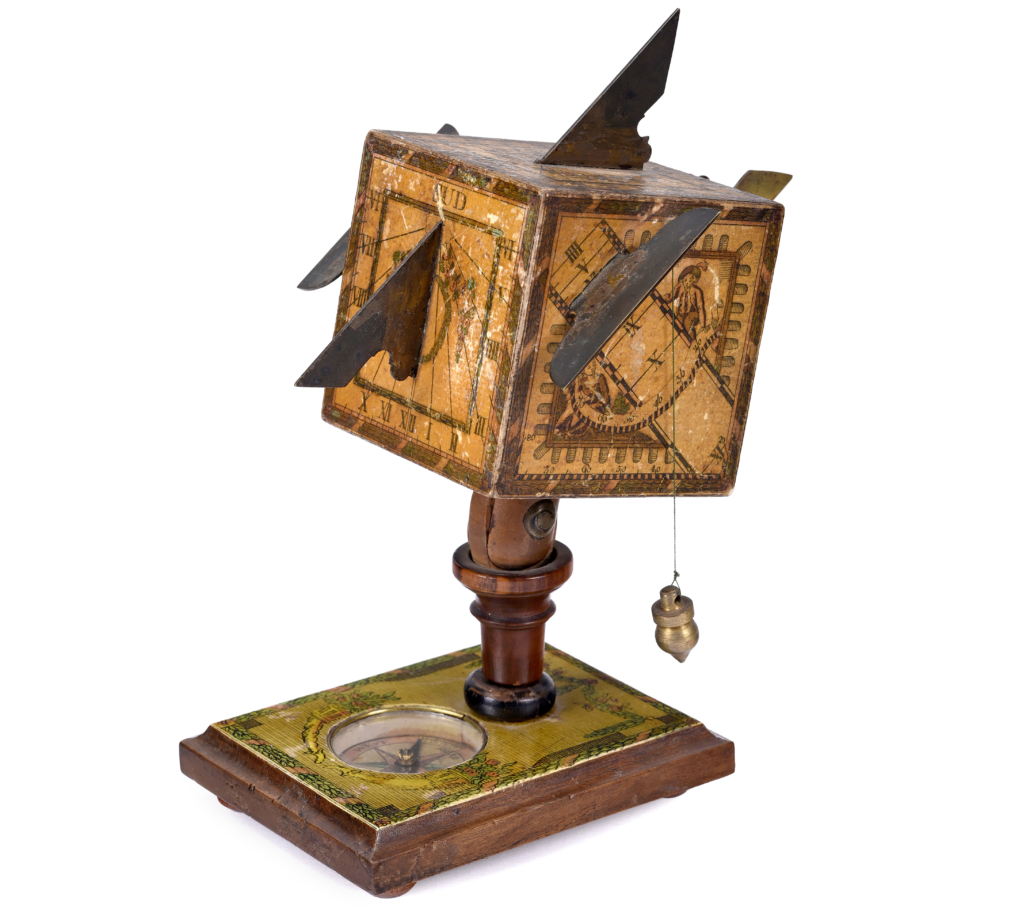 Circa-1800 cube sundial with compass by David Beringer, est. €3,000-€4,000