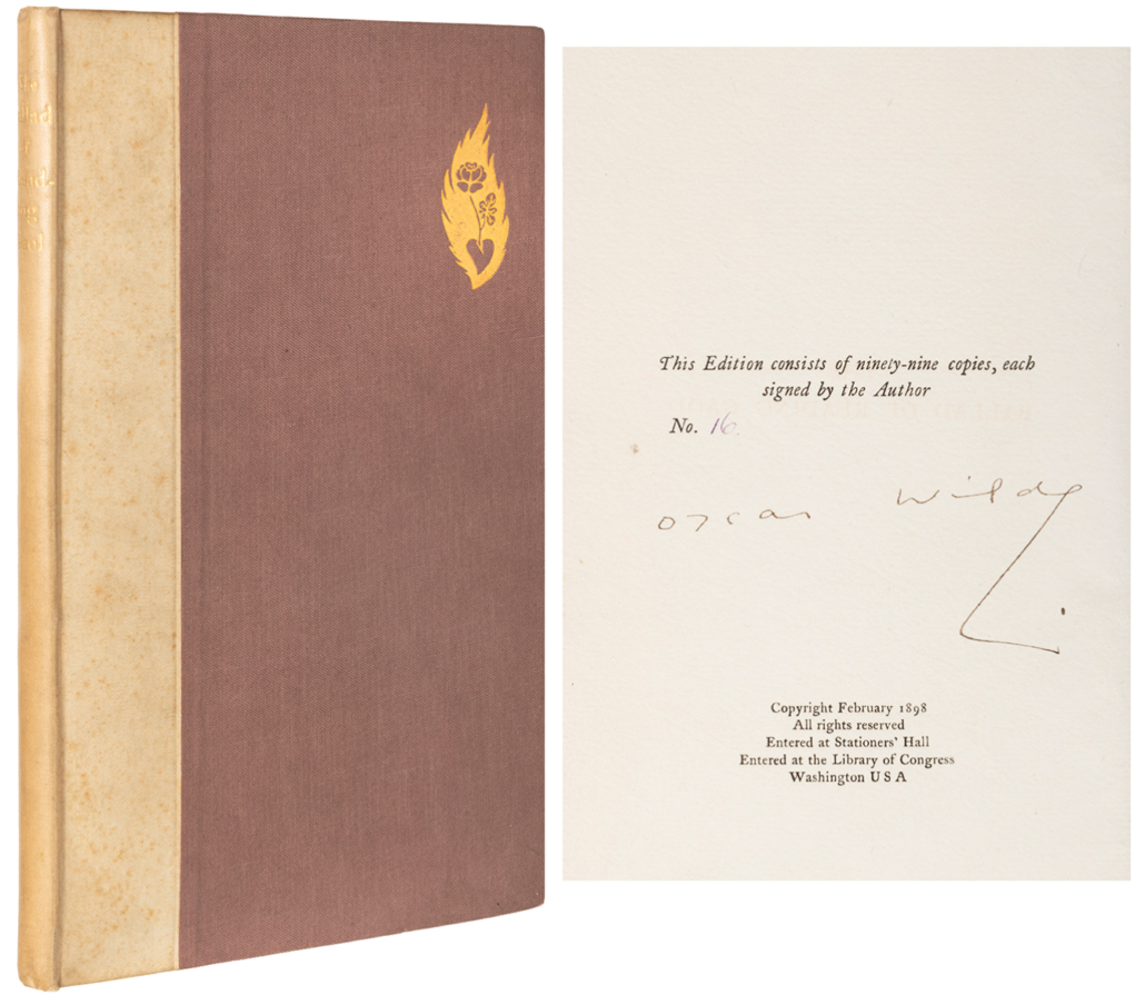 Limited edition copy of Oscar Wilde’s The Ballad of Reading Gaol, est. $7,000-$10,000