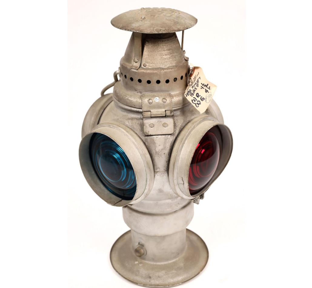ADLAKE (short for “Adams and Westlake”) non-sweating red and blue lens lamp, est. $200-$300