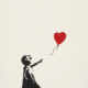 Banksy, ‘Girl with Balloon,’ £101,100. Image courtesy of Bonhams